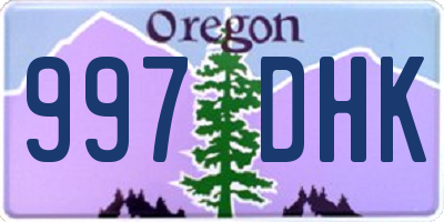 OR license plate 997DHK