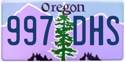 OR license plate 997DHS