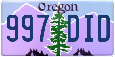 OR license plate 997DID