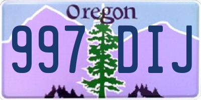 OR license plate 997DIJ