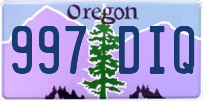 OR license plate 997DIQ