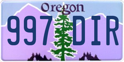 OR license plate 997DIR