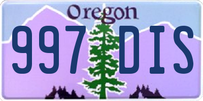 OR license plate 997DIS