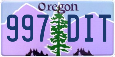 OR license plate 997DIT