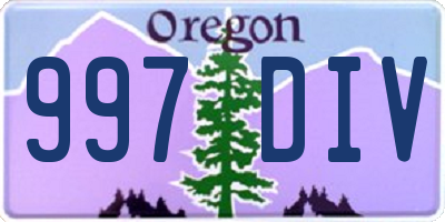 OR license plate 997DIV