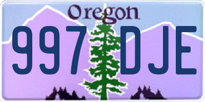 OR license plate 997DJE