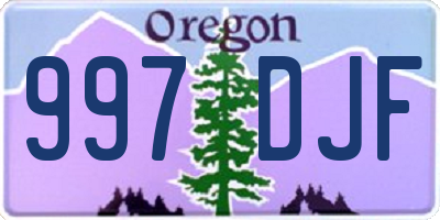 OR license plate 997DJF