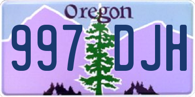 OR license plate 997DJH