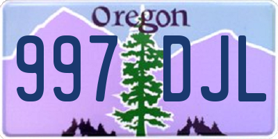 OR license plate 997DJL