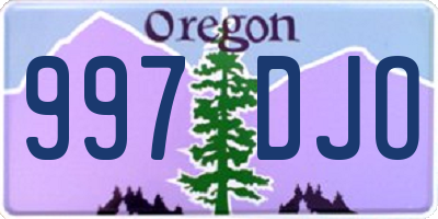 OR license plate 997DJO