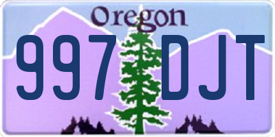 OR license plate 997DJT