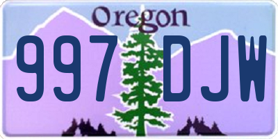 OR license plate 997DJW