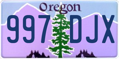 OR license plate 997DJX