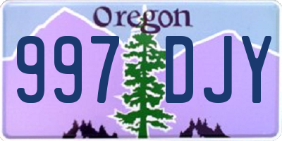 OR license plate 997DJY