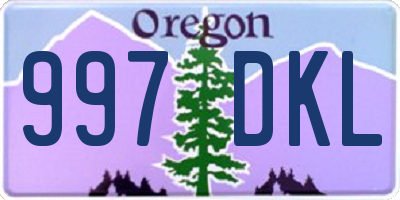 OR license plate 997DKL