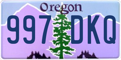 OR license plate 997DKQ