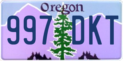 OR license plate 997DKT