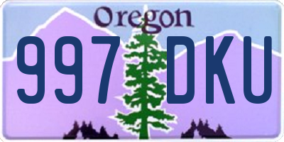 OR license plate 997DKU