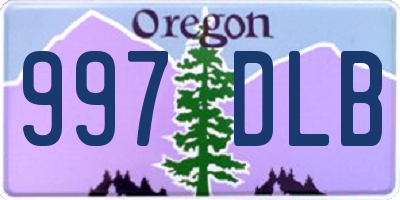 OR license plate 997DLB