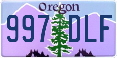 OR license plate 997DLF