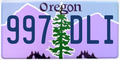 OR license plate 997DLI