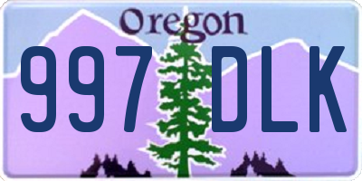 OR license plate 997DLK