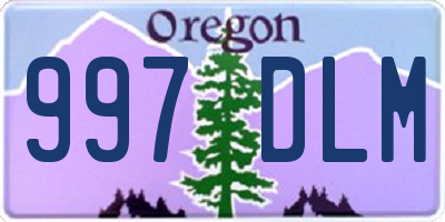 OR license plate 997DLM