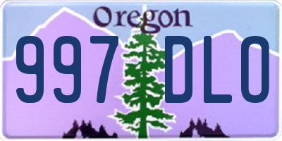 OR license plate 997DLO