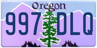 OR license plate 997DLQ