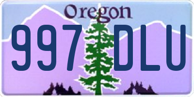 OR license plate 997DLU