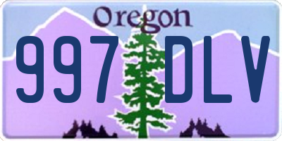 OR license plate 997DLV