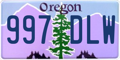 OR license plate 997DLW