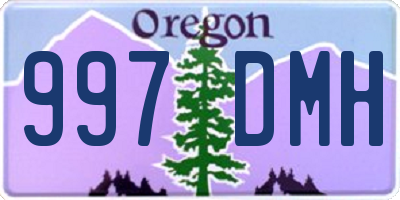 OR license plate 997DMH