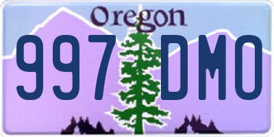 OR license plate 997DMO