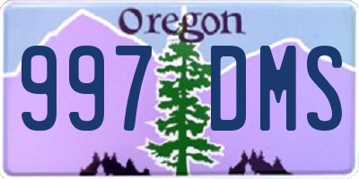 OR license plate 997DMS