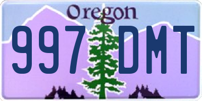 OR license plate 997DMT
