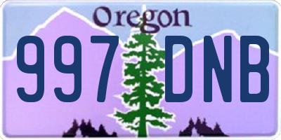 OR license plate 997DNB