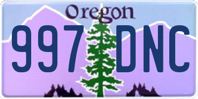 OR license plate 997DNC