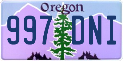 OR license plate 997DNI