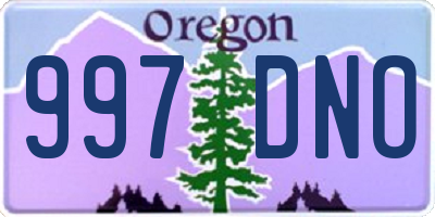OR license plate 997DNO