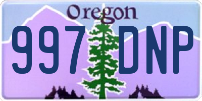 OR license plate 997DNP