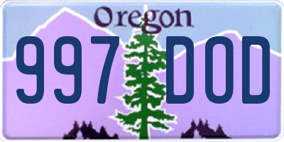 OR license plate 997DOD