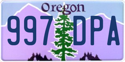 OR license plate 997DPA