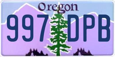 OR license plate 997DPB