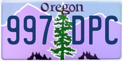 OR license plate 997DPC