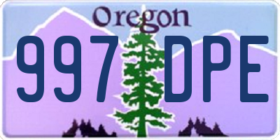 OR license plate 997DPE