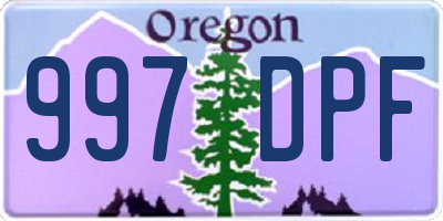 OR license plate 997DPF