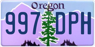 OR license plate 997DPH