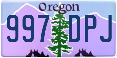 OR license plate 997DPJ