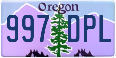 OR license plate 997DPL